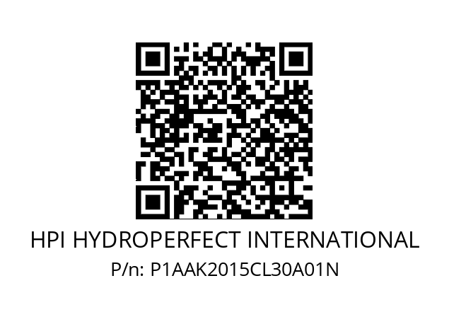   HPI HYDROPERFECT INTERNATIONAL P1AAK2015CL30A01N