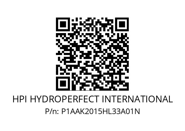   HPI HYDROPERFECT INTERNATIONAL P1AAK2015HL33A01N