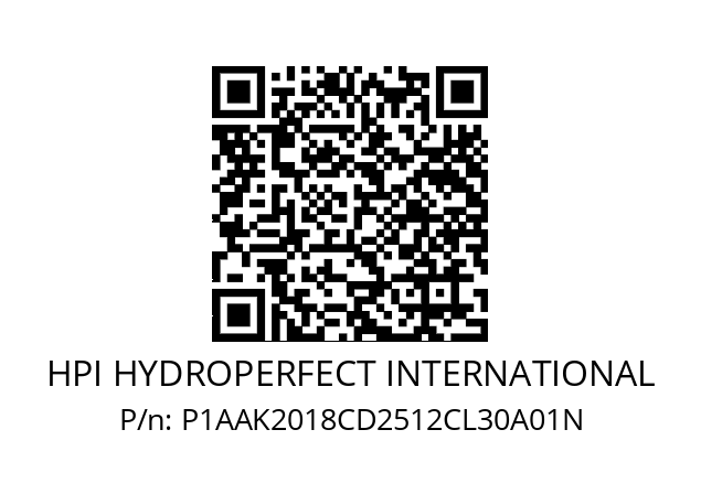   HPI HYDROPERFECT INTERNATIONAL P1AAK2018CD2512CL30A01N