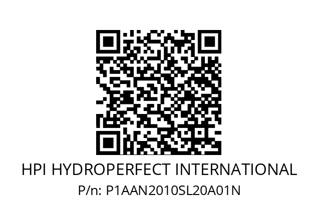   HPI HYDROPERFECT INTERNATIONAL P1AAN2010SL20A01N