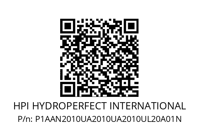   HPI HYDROPERFECT INTERNATIONAL P1AAN2010UA2010UA2010UL20A01N