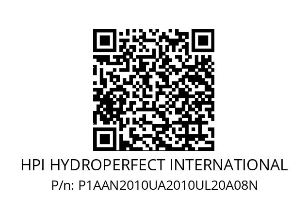   HPI HYDROPERFECT INTERNATIONAL P1AAN2010UA2010UL20A08N