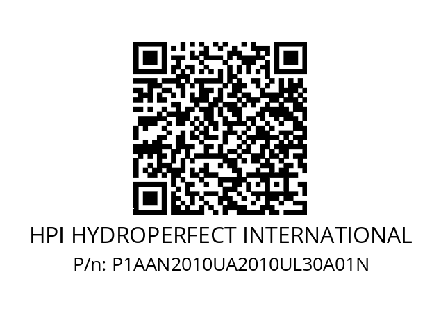   HPI HYDROPERFECT INTERNATIONAL P1AAN2010UA2010UL30A01N