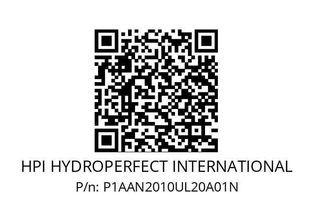   HPI HYDROPERFECT INTERNATIONAL P1AAN2010UL20A01N