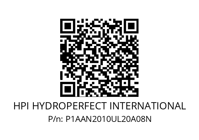   HPI HYDROPERFECT INTERNATIONAL P1AAN2010UL20A08N