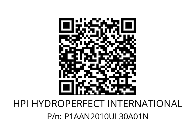   HPI HYDROPERFECT INTERNATIONAL P1AAN2010UL30A01N