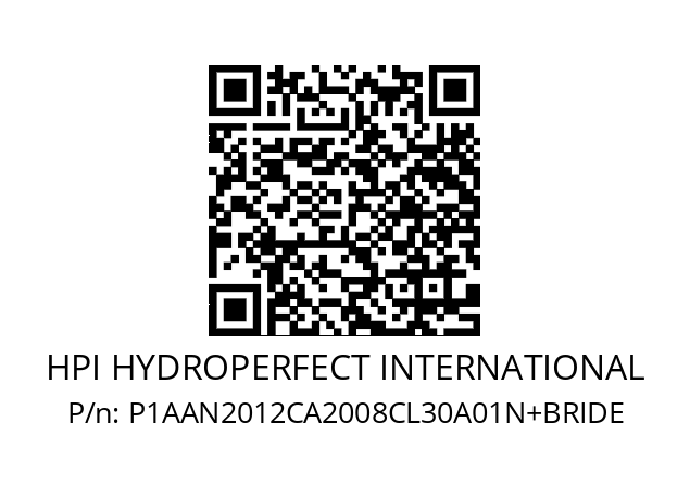   HPI HYDROPERFECT INTERNATIONAL P1AAN2012CA2008CL30A01N+BRIDE