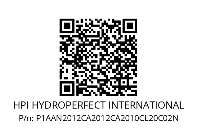   HPI HYDROPERFECT INTERNATIONAL P1AAN2012CA2012CA2010CL20C02N