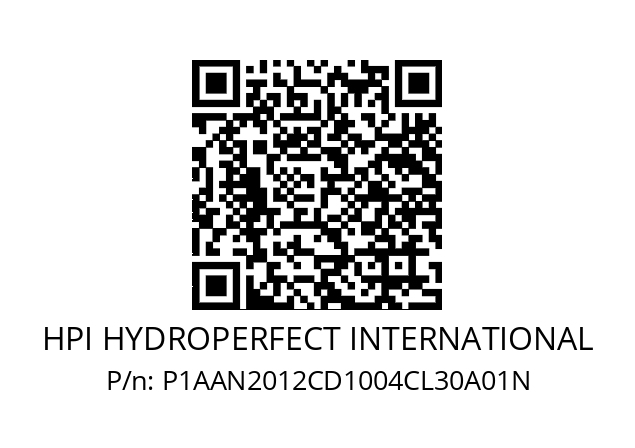   HPI HYDROPERFECT INTERNATIONAL P1AAN2012CD1004CL30A01N