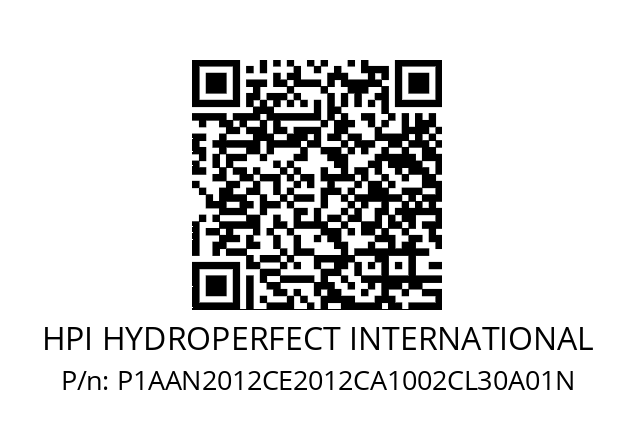   HPI HYDROPERFECT INTERNATIONAL P1AAN2012CE2012CA1002CL30A01N