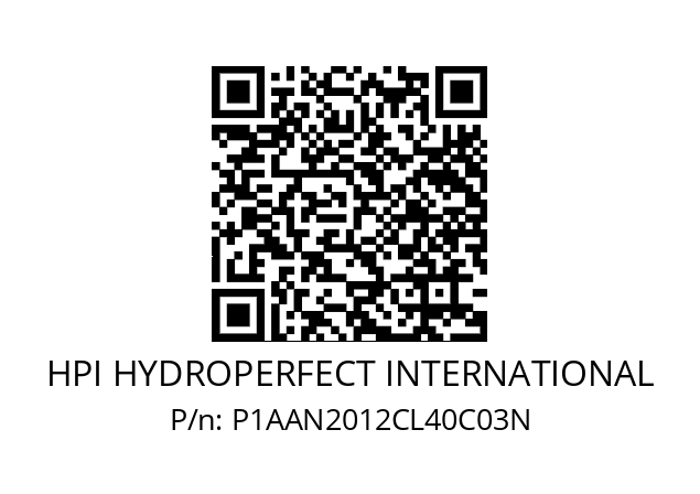   HPI HYDROPERFECT INTERNATIONAL P1AAN2012CL40C03N