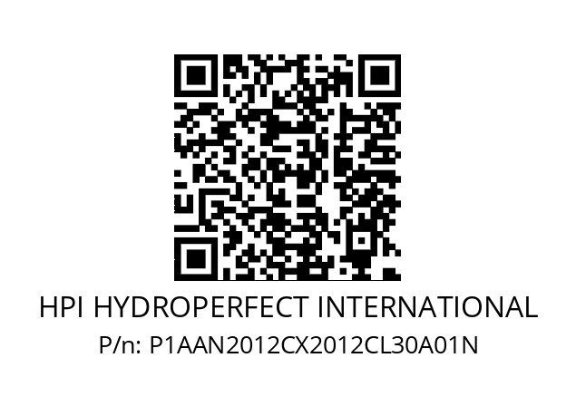   HPI HYDROPERFECT INTERNATIONAL P1AAN2012CX2012CL30A01N