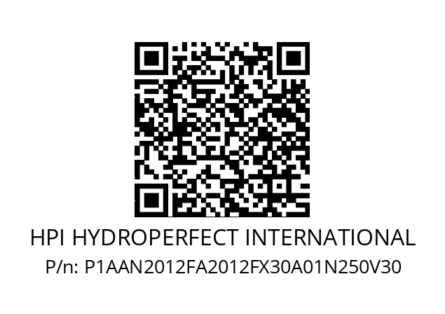   HPI HYDROPERFECT INTERNATIONAL P1AAN2012FA2012FX30A01N250V30