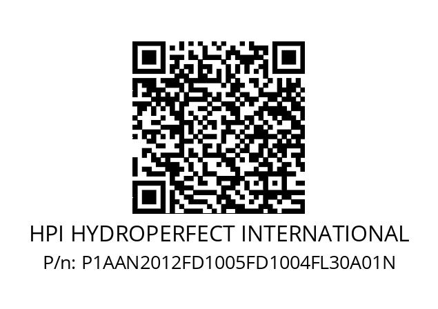   HPI HYDROPERFECT INTERNATIONAL P1AAN2012FD1005FD1004FL30A01N