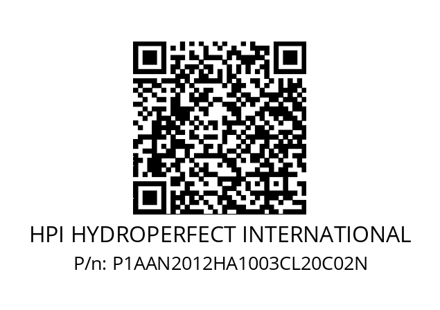   HPI HYDROPERFECT INTERNATIONAL P1AAN2012HA1003CL20C02N