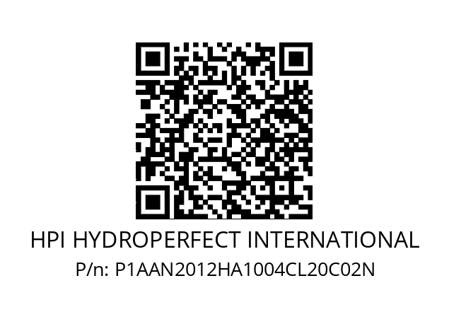   HPI HYDROPERFECT INTERNATIONAL P1AAN2012HA1004CL20C02N