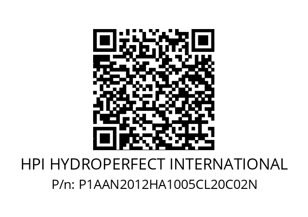   HPI HYDROPERFECT INTERNATIONAL P1AAN2012HA1005CL20C02N