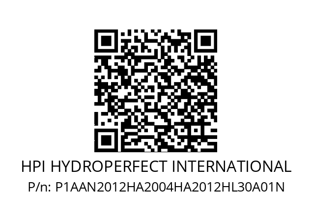   HPI HYDROPERFECT INTERNATIONAL P1AAN2012HA2004HA2012HL30A01N