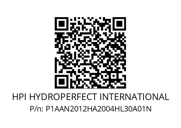   HPI HYDROPERFECT INTERNATIONAL P1AAN2012HA2004HL30A01N