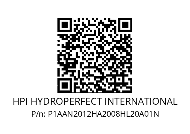   HPI HYDROPERFECT INTERNATIONAL P1AAN2012HA2008HL20A01N