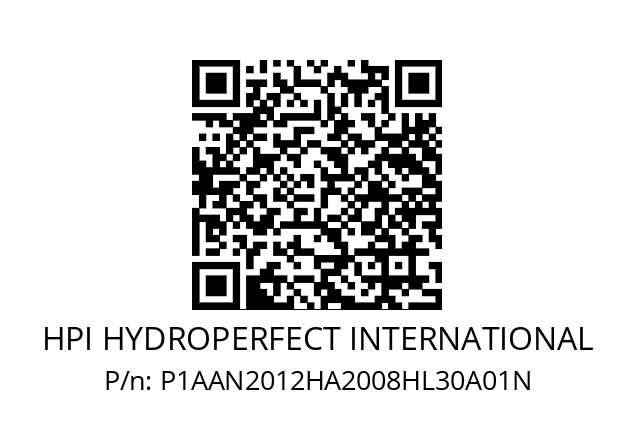   HPI HYDROPERFECT INTERNATIONAL P1AAN2012HA2008HL30A01N