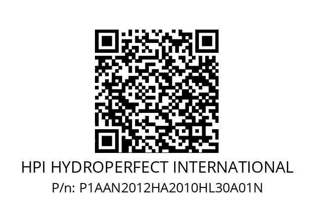   HPI HYDROPERFECT INTERNATIONAL P1AAN2012HA2010HL30A01N