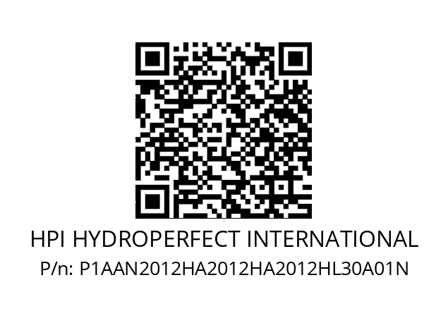   HPI HYDROPERFECT INTERNATIONAL P1AAN2012HA2012HA2012HL30A01N