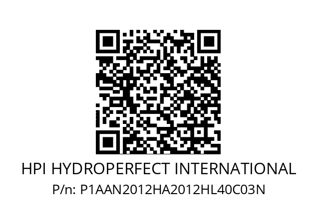   HPI HYDROPERFECT INTERNATIONAL P1AAN2012HA2012HL40C03N