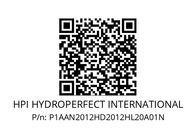   HPI HYDROPERFECT INTERNATIONAL P1AAN2012HD2012HL20A01N