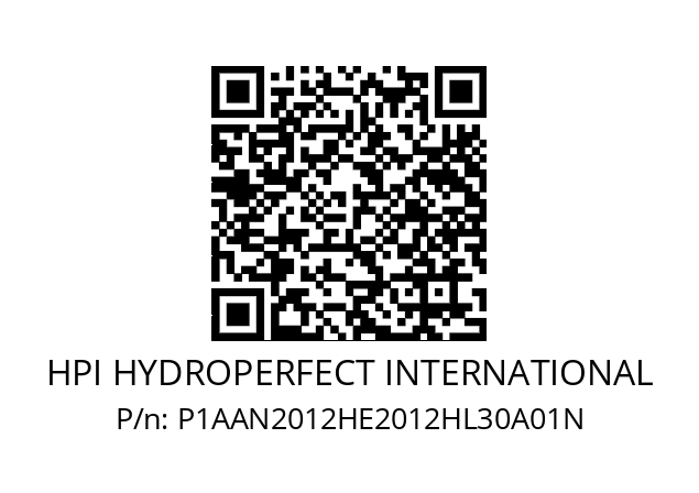   HPI HYDROPERFECT INTERNATIONAL P1AAN2012HE2012HL30A01N