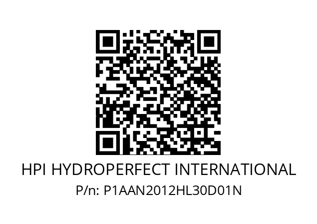   HPI HYDROPERFECT INTERNATIONAL P1AAN2012HL30D01N