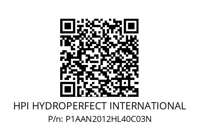   HPI HYDROPERFECT INTERNATIONAL P1AAN2012HL40C03N