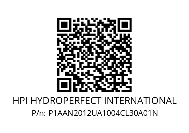   HPI HYDROPERFECT INTERNATIONAL P1AAN2012UA1004CL30A01N