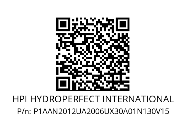   HPI HYDROPERFECT INTERNATIONAL P1AAN2012UA2006UX30A01N130V15