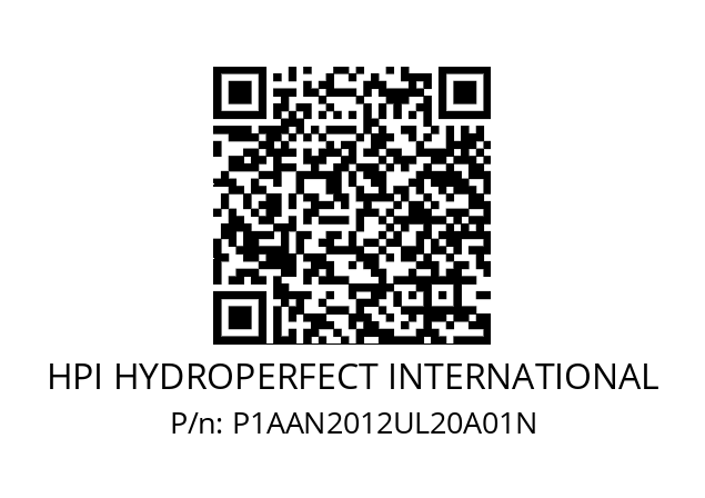   HPI HYDROPERFECT INTERNATIONAL P1AAN2012UL20A01N