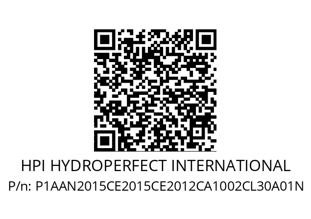   HPI HYDROPERFECT INTERNATIONAL P1AAN2015CE2015CE2012CA1002CL30A01N