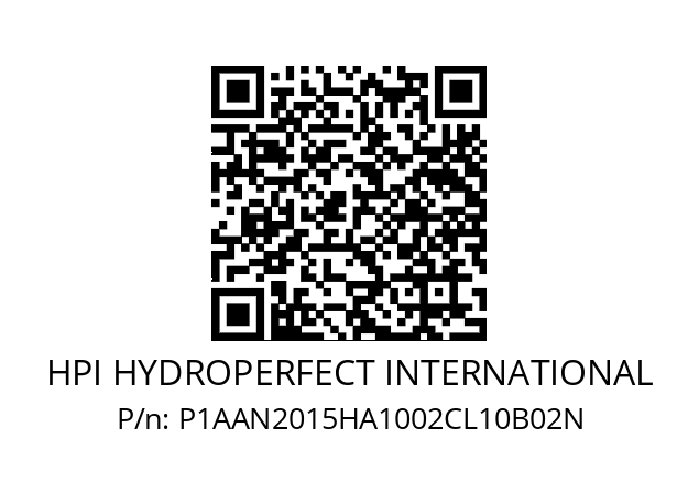   HPI HYDROPERFECT INTERNATIONAL P1AAN2015HA1002CL10B02N