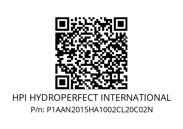   HPI HYDROPERFECT INTERNATIONAL P1AAN2015HA1002CL20C02N