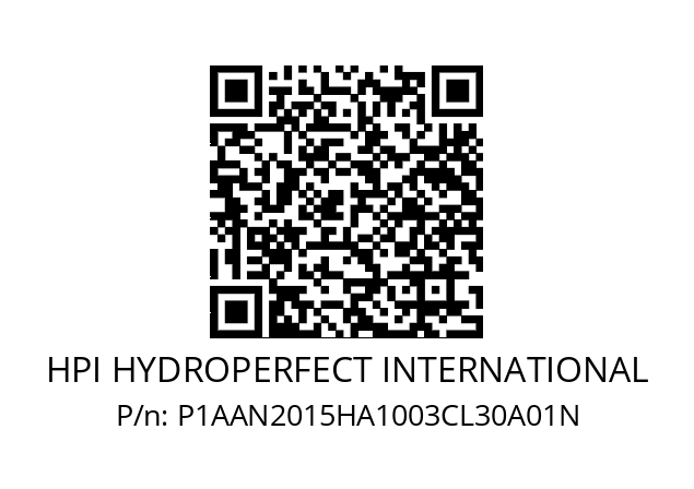   HPI HYDROPERFECT INTERNATIONAL P1AAN2015HA1003CL30A01N