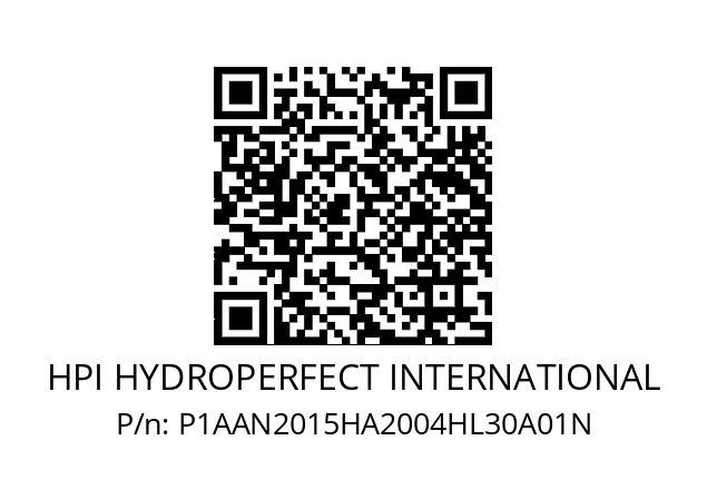   HPI HYDROPERFECT INTERNATIONAL P1AAN2015HA2004HL30A01N