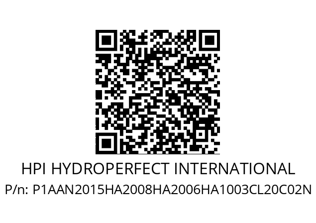   HPI HYDROPERFECT INTERNATIONAL P1AAN2015HA2008HA2006HA1003CL20C02N