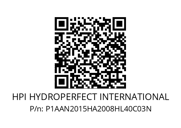   HPI HYDROPERFECT INTERNATIONAL P1AAN2015HA2008HL40C03N