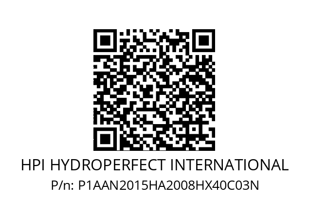   HPI HYDROPERFECT INTERNATIONAL P1AAN2015HA2008HX40C03N