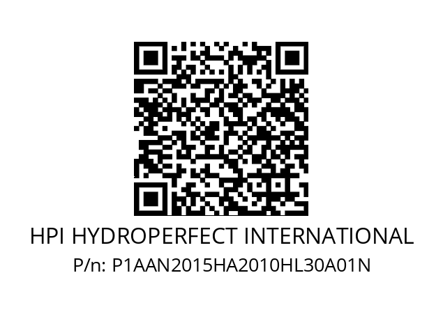   HPI HYDROPERFECT INTERNATIONAL P1AAN2015HA2010HL30A01N