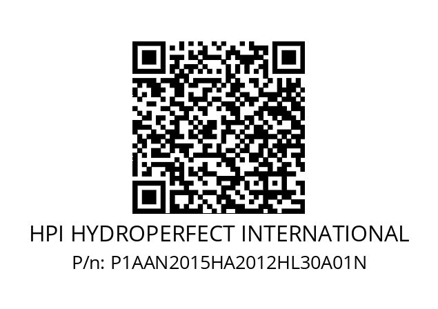   HPI HYDROPERFECT INTERNATIONAL P1AAN2015HA2012HL30A01N