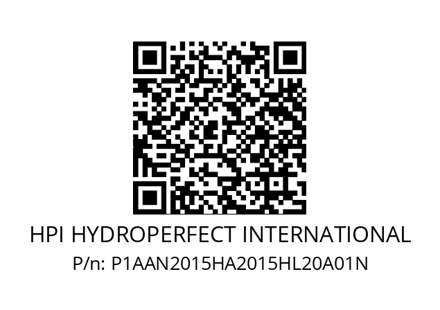   HPI HYDROPERFECT INTERNATIONAL P1AAN2015HA2015HL20A01N