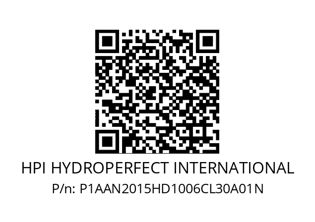   HPI HYDROPERFECT INTERNATIONAL P1AAN2015HD1006CL30A01N