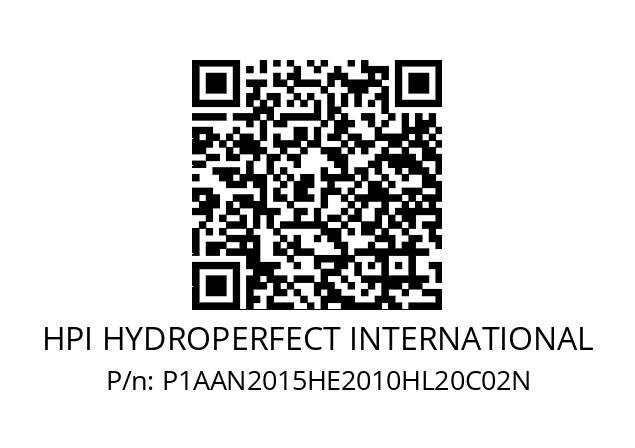   HPI HYDROPERFECT INTERNATIONAL P1AAN2015HE2010HL20C02N