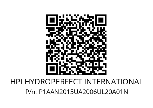   HPI HYDROPERFECT INTERNATIONAL P1AAN2015UA2006UL20A01N