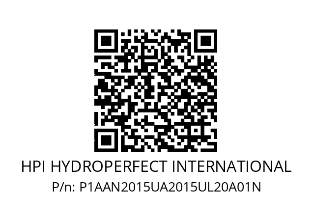   HPI HYDROPERFECT INTERNATIONAL P1AAN2015UA2015UL20A01N